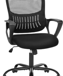 Sweetcrispy Silla de Oficina ergonómica, de Escritorio con Soporte Lumbar, reposabrazos Ajustables, Regulable en Altura, Adecuada para Dormitorio.