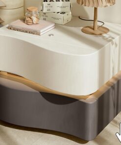 Mesitas de Noche Dormitorio con Luces LED Mesa de Noche Comoda Dormitorio Bedside Table Cajonera Dormitorio Moderna Mesa Auxiliar con Cajón para Cualquier Cama y Dormitorio Sala de Estar(White and gre