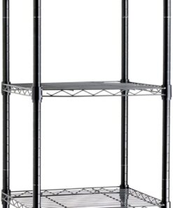 Amazon Basics Estantería ajustable con 5 baldas, Negro, 40.6 cm x 40.6 cm x 137 cm (profundidad x ancho x alto)