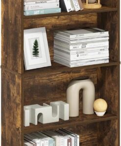 Furinno Jaya Simply Home Librería Abierta de Almacenamiento de 6 Niveles, Pino Ámbar