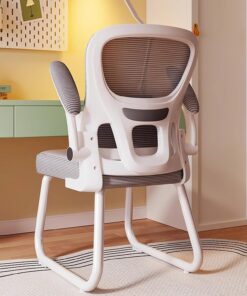 Silla Escritorio Sin Ruedas, Silla Oficina Ergonomica, Sillas Gamer de Malla, Silla Ordenador, Sillas de Trabajo con Soporte Lumbar, Adecuadas para el Hogar, Sala de Espera, Recepción, Conferencias(Gr
