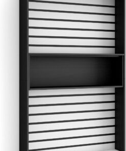 Skraut Home | Librería estantería | Estanteria Libros de Pared | 110x186x25cm | Salón - Comedor - Oficina | con Almacenaje | Estilo Moderno | Blanco y Negro