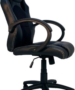 La Silla Española Madrid Silla de Oficina, Piel Sintética, Negro, 66x62x120 cm