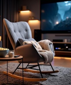 MEUBLE COSY Sillas de Gran Tamaño de Salón Escandinavo en Tela con Respaldo Alto y Reposabrazos