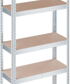 Relaxdays Estantería Almacenaje Metálica, 150x70x30 cm, para 750 kg, Acero Galvanizado, Taller, Garaje, Natural/Plateado