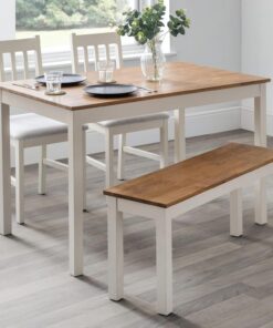 Julian Bowen Mesa de comedor rectangular Coxmoor, blanco/roble