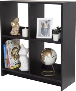 Iris Ohyama, Librería cubo / Estante abierto de madera / Mueble con 4 estantes / Estante abierto de madera, Modular, Diseño, Oficina, Casa, escuela - Wood Open Shelf - WOS-4 - Roble negro