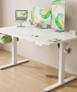 Marsail Escritorio de pie de Altura Ajustable, Escritorio eléctrico de pie con Bolsa de Inicio, Escritorio de pie para Oficina en casa, Escritorio de computadora con 4 memorias preestablecidas y