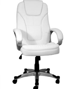 La Silla Española Valencia Silla de Oficina y Despacho, Piel Sintética, Blanco, 68x74x123 cm