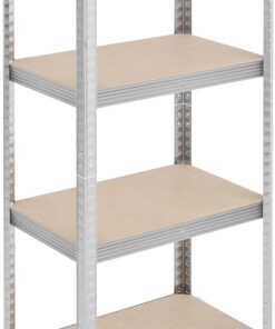 Relaxdays Estantería Metálica, 200 kg, Cargas Pesadas, Sótano, Taller, Acero Galvanizado, 138 x 60 x 40 cm, Plateado