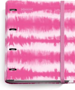 Miquelrius - Carpeblock, Archivador 4 anillas A4, Incluye un recambio de hojas cuadriculadas en 5 colores para organizar, Anillas tipo D, Cierre de goma, Cubiertas rígidas diseño Tie Dye