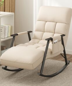 Mecedora Con Respaldo Ajustable ,sillones Para El Salón Plegable 5 Velocidad Ajustable,sillon Relax,butacas De Salon,Moderno Sillón Reclinable Butaca Salon De Relax,Tumbonas Jardin Exterior ( Color :