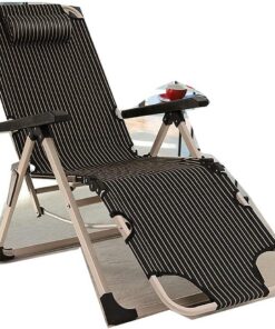 Silla De Gravedad Cero para Exteriores,Silla De Oficina De Ocio Al Aire Libre, Cómoda Silla De Relax Sillón Plegable Sillón De Relax Sillón Reclinable De Siesta 150Kg Bearing-Ash Stripes