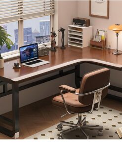 Escritorio Gaming De Madera Maciza En Forma De L con Borde Inclinado - Mesa Ordenador Ergonomica para Oficina En Casa, Rincón Estudio Trabajo para Estudiantes Y Gamers(B-Right,120x80x75cm)