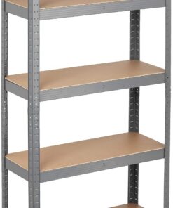 Relaxdays Estantería Carga Pesada, 5 Baldas, 150 x 75 x 30 cm, hasta 875 kg, Metal, Estantería para Sótano, Garaje, Gris
