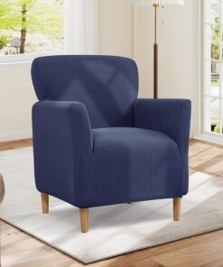 Bocguy Funda de sillón de Alta Elasticidad, 1 Plaza, elástica, Suave, con reposabrazos, Funda de sofá, Funda de sofá, Lavable, Color Verde Claro (Azul Oscuro)