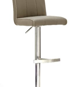 Robas Lund CA.STA Taburete de Bar, Cuero, Cappuccino, B/H/T: ca. 42 x 87-112 x 51 cm