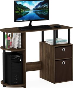 Furinno Jaya Escritorio, Madera, Columbia Nogal/Negro/marrón Oscuro, 39.5 x 97.51 x 72.29 cm