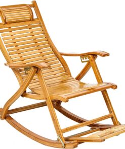 Sillón Reclinable Plegable De Madera Fácil De Mover Soporta hasta 440 LB Sillón Reclinable para Patio Piscina Playa,Natural