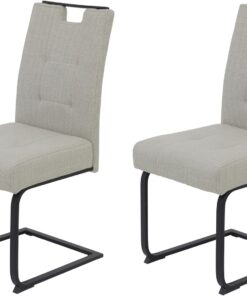 Hela Tische, Juego de 2 sillas de Comedor voladizo de Viena, Funda de Tejido Beige, listón con asa, Asiento cómodo, Cesta con muelles, Ancho XL, soporta 140 kg, Certificado Oeko-Tex