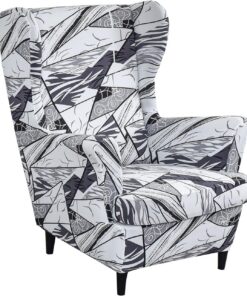 Funda para Sillas de Orejas Fundas de sillón Orejero elástica Funda Cojín Independiente Funda para Sillón Lavable Moderno Universal Patrón ​Impreso Fundas Decorativas para Sillones