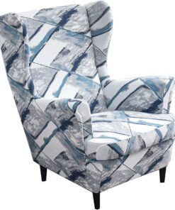 Funda para Sillas de Orejas Fundas de sillón Orejero elástica Funda Cojín Independiente Funda para Sillón Lavable Moderno Universal Patrón ​Impreso Fundas Decorativas para Sillones