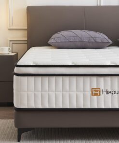 Hiepunos Colchón doble de 4 pies y 6 pulgadas, colchón de cama doble de 10.2 pulgadas, 7 zonas de muelles ensacados, firmeza media, sueño cómodo para aliviar el dolor de espalda y dormir pesado (135 x