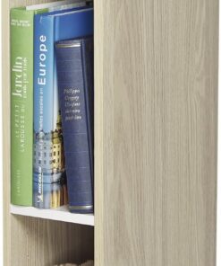 Iris Ohyama, Armario de almacenaje/Armario con 2 baldas/Estante de almacenaje//Armario Lateral, Diseño,Ajustable en Altura Cada 3,2 cm, Oficina, Casa - Space Saving Shelf - UB-6015 - Marrón Claro