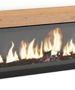 Skraut Home | Mueble TV | Televisión | Muebles de salón, almacenaje | 210 | para TV hasta 80" | Chimenea eléctrica XXL | Estilo Moderno | Roble