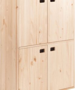 Astigarraga Kit Line Armario Almacenaje Dinamic 4 Puertas y 4 baldas, Madera Pino - 105,4x70,8x33cm