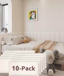 YU LI 3DH Acolchado de Pared 3D anticolisión para niños, Autoadhesivo, 10 Paneles Blancos para cabecero de Pared