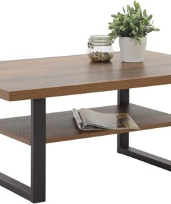 Hela Tische, Anton - Mesa de Centro (Revestimiento de Melamina, Material Compuesto de Madera, Estructura Metálica, 105 X 69 X 45 cm)