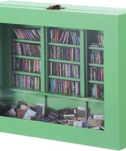 PATIKIL Estantería Miniatura De Madera para Aliviar La Ansiedad Librero con Mini Libros para Amantes De La Lectura Decoración para Hogar Oficina O Habitación Verde