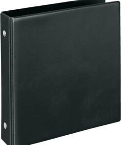 VELOFLEX - Carpeta de fichas DIN A6 con mecanismo de 2 anillas, negro | Ancho del lomo: 25 mm; bolsillo interior; lámina de PVC resistente; capacidad de 25 mm; para unas 150 hojas