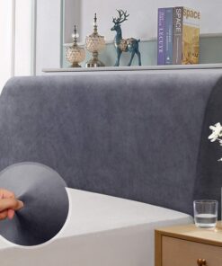 TAOCOCO Funda para Cabecero de Cama Elástica, Funda de Cabecera con Diseño Integral en Color Sólido, Protectora de Cabecera Moderna, Lavable, Suave y Resistente (150-170 cm, Gris)