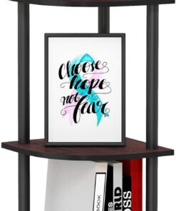 Furinno Estantería Cereza oscura/negro 3 niveles