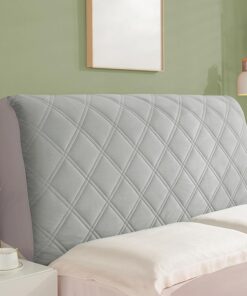 Elástica Funda para Cabecero de Cama, Lavable Universal, Antipolvo | Tejido De Terciopelo Suave, Todo Incluido, Relleno De Algodón PP De 380g, Decoración De Dormitorio(Light Gray,220cm)
