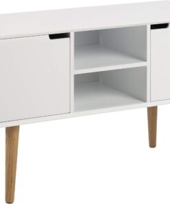 AC Design Furniture Aparador Mariela, Puertas 2 Piezas, Piso 1 Pieza de Madera, Blanco, 96 x 38 x 62.5 cm
