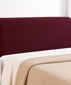 YSTELLAA Navidad Fundas Cabeceros, 150CM, Funda Cabecero Elástico, Universales Fundas para Cabeceros De Cama Antipolvo, Funda Protectora De Cabecera Modernas Lavable, Suave Y Resistente, Burdeos