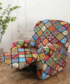 Highdi Fundas para sillas reclinables para sillas eléctricas, 4 piezas, funda de sillón reclinable con bolsillos de mandala, elásticas, antideslizantes, para sofá elevador, protector de muebles