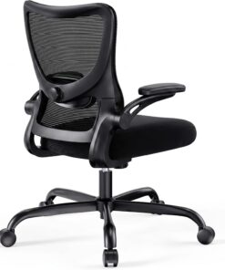 Marsail Silla de Oficina ergonómica, con reposabrazos de Poliuretano 3D y Soporte Lumbar Ajustable, Altura Regulable y función basculante, Silla ejecutiva de Malla, hasta 136 kg/300 kg