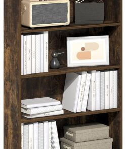 Furinno Basic Estantería De 6 Niveles con Estante Abierto, Organizador De Almacenamiento Cúbico, 18 X 61 X 135 Cm, para Sala De Estar, Dormitorio Y Oficina En Casa, Color Pino Ámbar