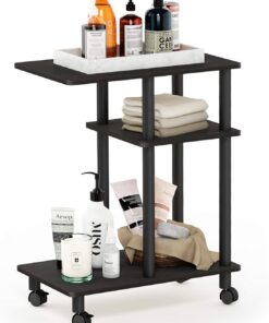 Furinno Turn-N-Tube Mesas Laterales, Madera, Espresso/Negro, 29.49 x 50 x 56.79 cm