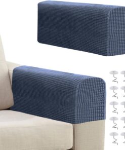 Fundas antideslizantes y gruesas para sofás y sillones reclinables (gris oscuro, 10 clavos trenzados)
