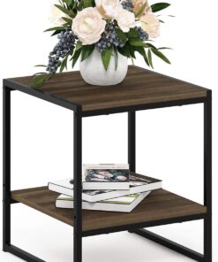Furinno Mesa Auxiliar, Roble, Columbia Nogal, 40 x 40.39 x 45.72 cm