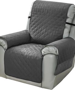 BAIFULAI Funda para sillón con bolsillos, antideslizante, impermeable, lavable, para mascotas y niños, 63,5 cm