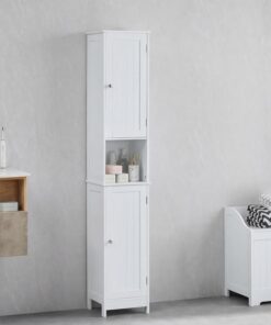 Bath Vida Priano - Armario de baño de pie de Madera, Color Blanco