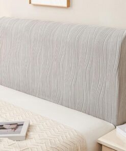 Funda De Cabecera Aterciopelada Elástica, Todo Incluido, Elástica Antipolvo | Tejido De Terciopelo Suave, tela jacquard, Lavable Desenfundable, Decoración De Dormitorio(Light Gray,200cm)