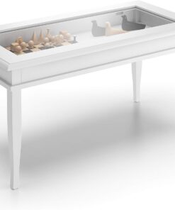 MOBILI FIVER, Mesa de Centro Classico, Color Blanco Mate, mesita salón, mesita Auxiliar Baja, Made In Italy
