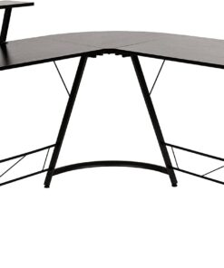 Flash Furniture Ordenador en Forma de L de 71.5 Pulgadas, Esquina de Oficina en casa, Escritorio para Juegos, Ahorro de Espacio, fácil de Montar, aleación de Acero, Negro/Negro, Juego de 1 | Escritorio para juegos, ahorra espacio, fácil de montar